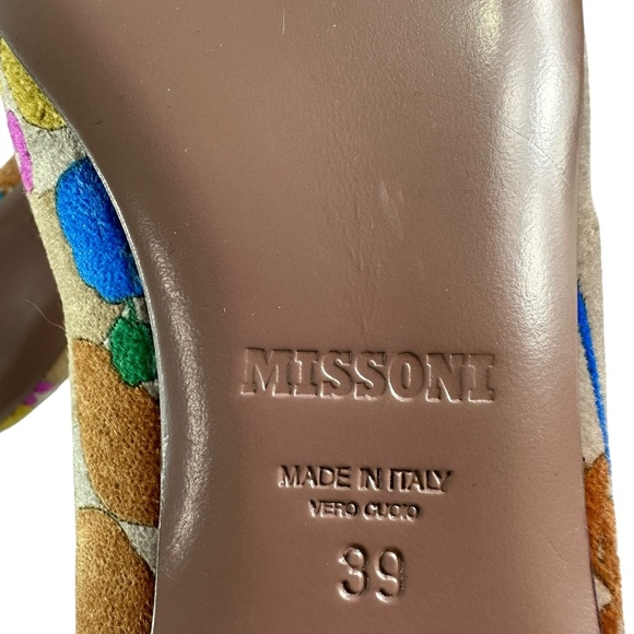 MISSONI Multicolor Velvet Multi Color Ballet Flats Floral Pattern Size 39 9 - Picture 10 of 12